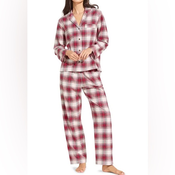 Eberjey Other - Eberjey women’s flannel red plaid long pajamas - small - NWT